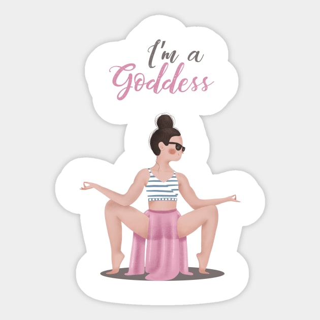I'm a Goddess Sticker by Gummy Illustrations